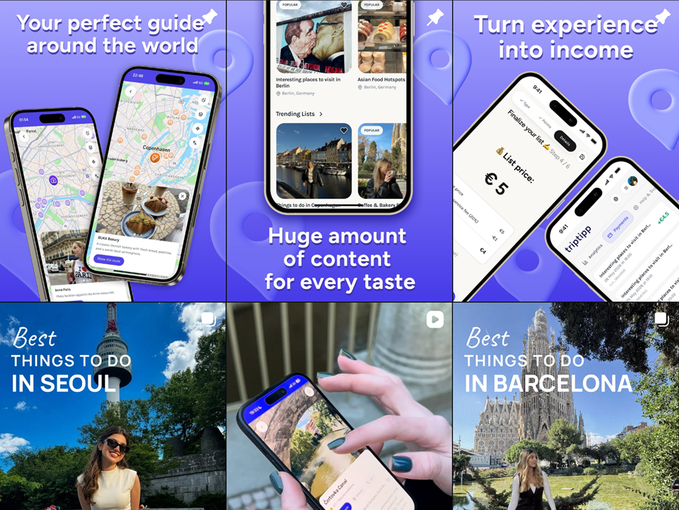 triptipp social media visuals and brand identity concept
